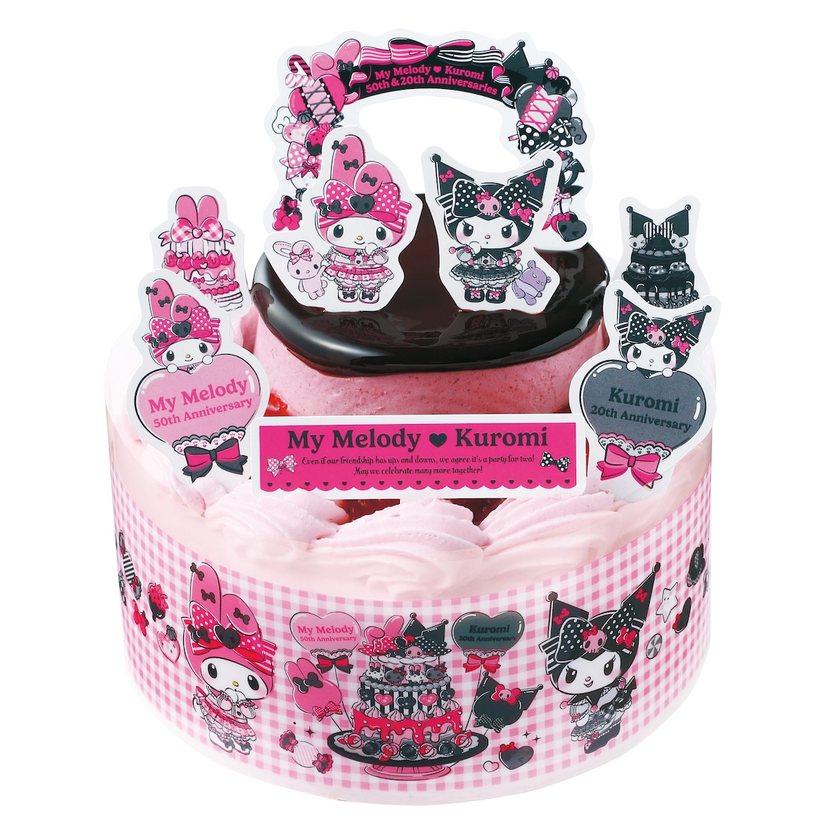 「マイメロディ＆クロミ アニバーサリークリスマスケーキ（オリジナルピックシート、アクリルチャーム付き）（直径12cm 4730円）