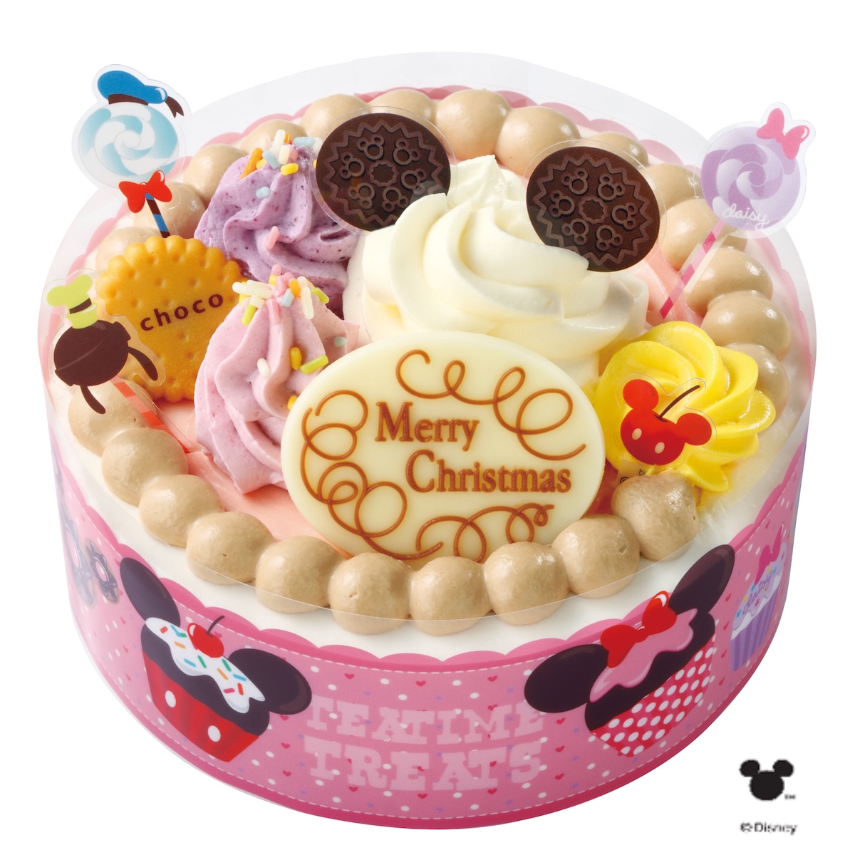 「『ミッキー&フレンズ』スイーツパーティー（オリジナルピックシート付き）（直径12cm 3996円）