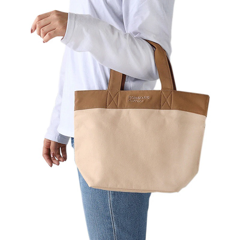 「ランチトート」ブラウン（一部コーヒー染め）