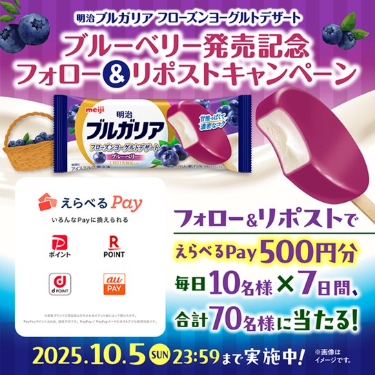 「明治ブルガリア フローズンヨーグルトデザート ブルーベリー」発売キャンペーン