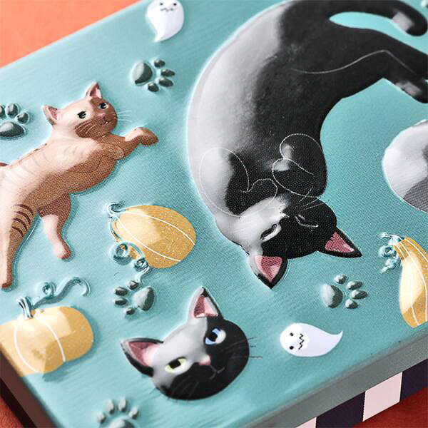 カルディコーヒーファーム「ハロウィンネコミニ缶」（ライトグリーン）