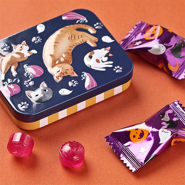 カルディコーヒーファーム「ハロウィンネコミニ缶」（ネイビー）