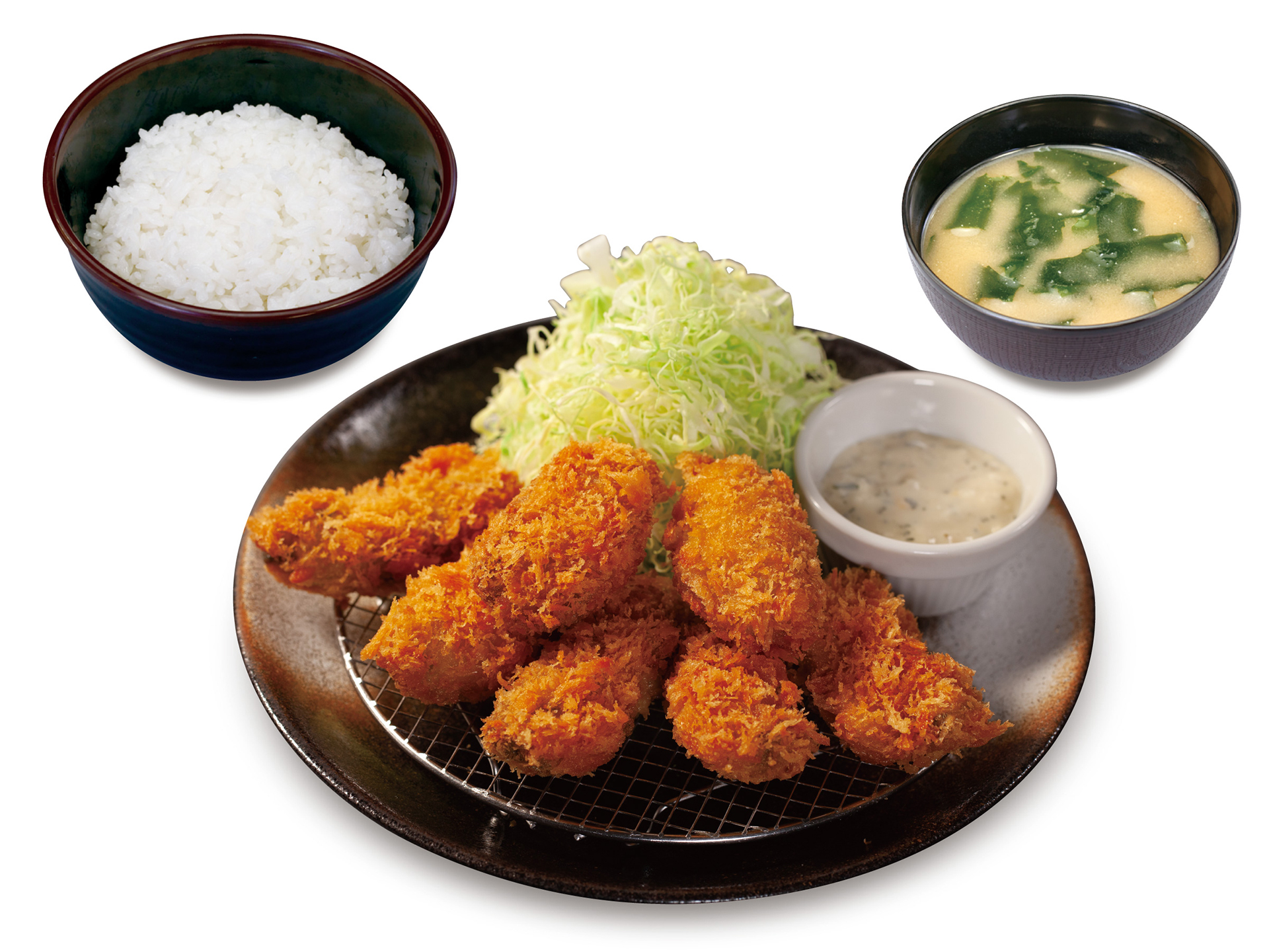 「たっぷりカキフライ（7個）定食」（1290円）