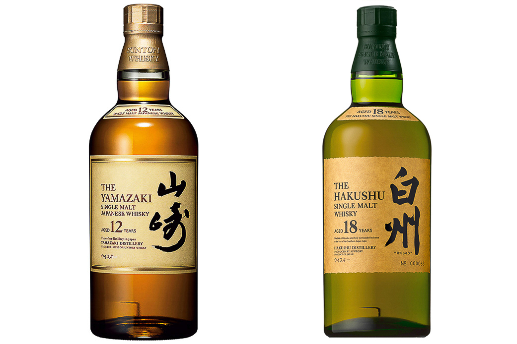 サントリー「シングルモルトウイスキー山崎12年」と「シングルモルトウイスキー白州18年」