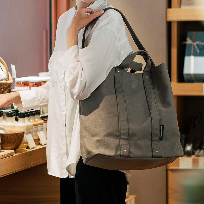 DEAN & DELUCA「コットントートバッグ カーキL」