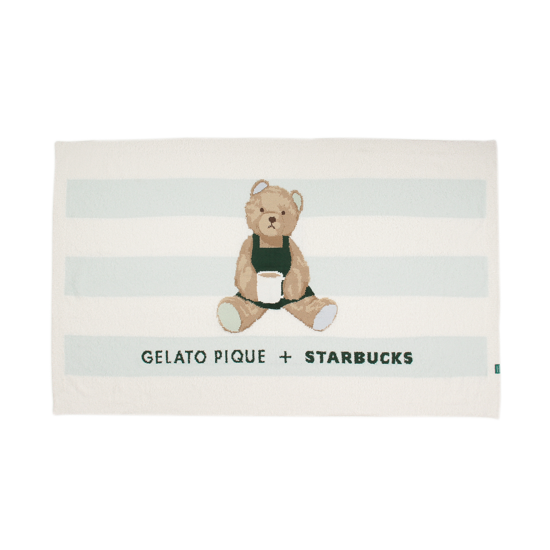 gelato pique パウダーベアジャガードボーダーブランケット ミントグリーン