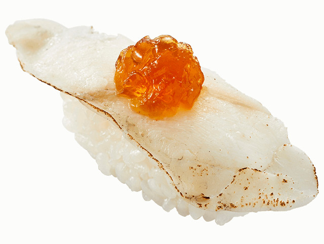 北海道産フグ塩炙り ポン酢ジュレのせ