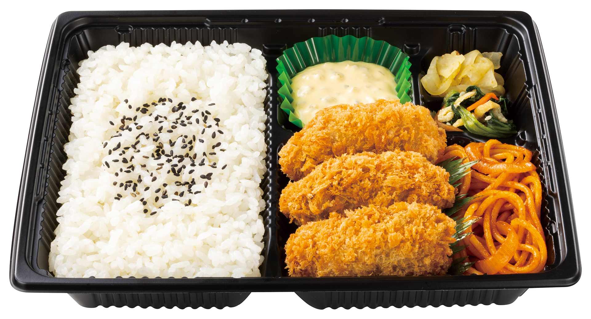 ナポリタン入り 3コ入り カキフライ弁当（690円）