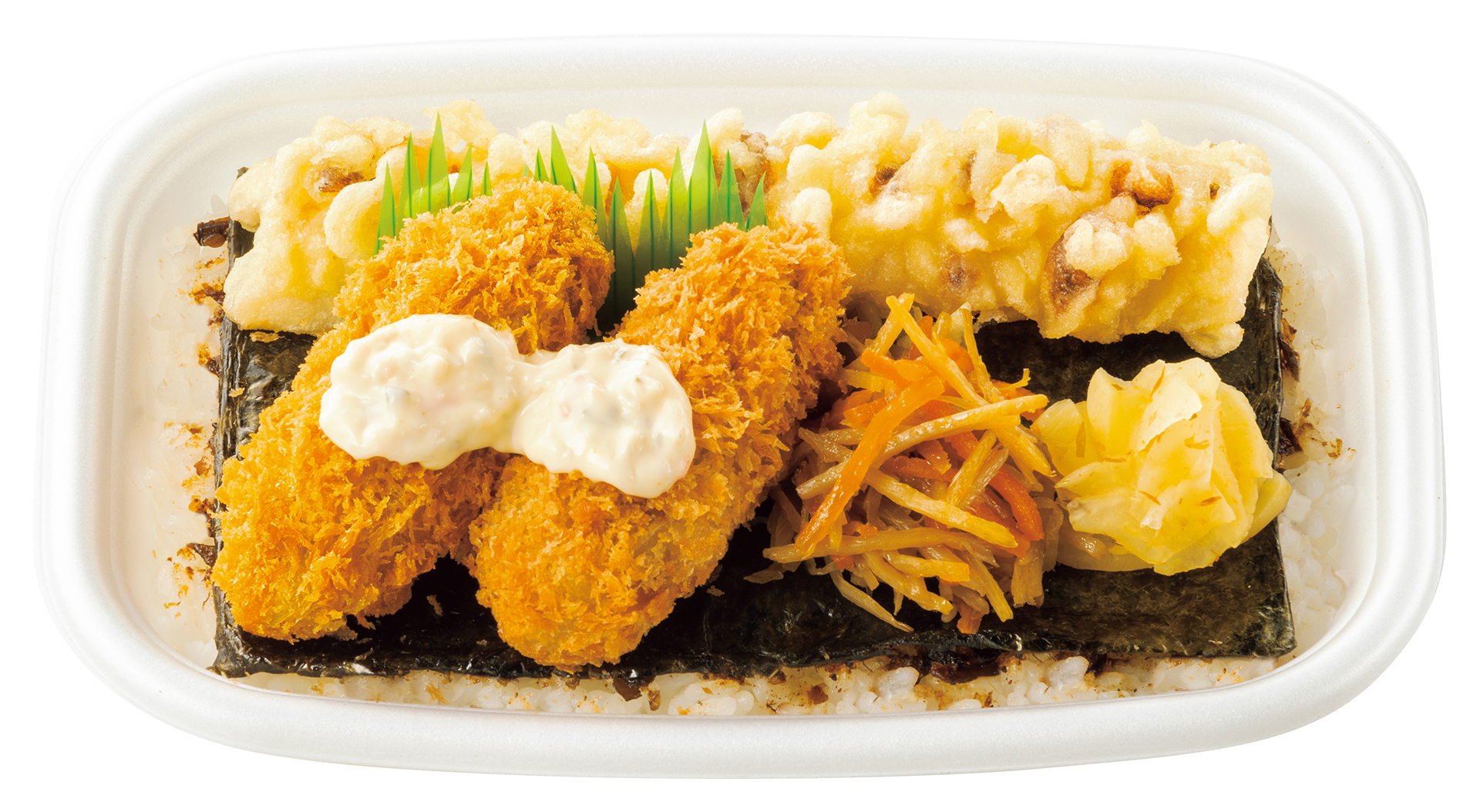 お手頃カキフライ カキフライのりタル弁当（580円）