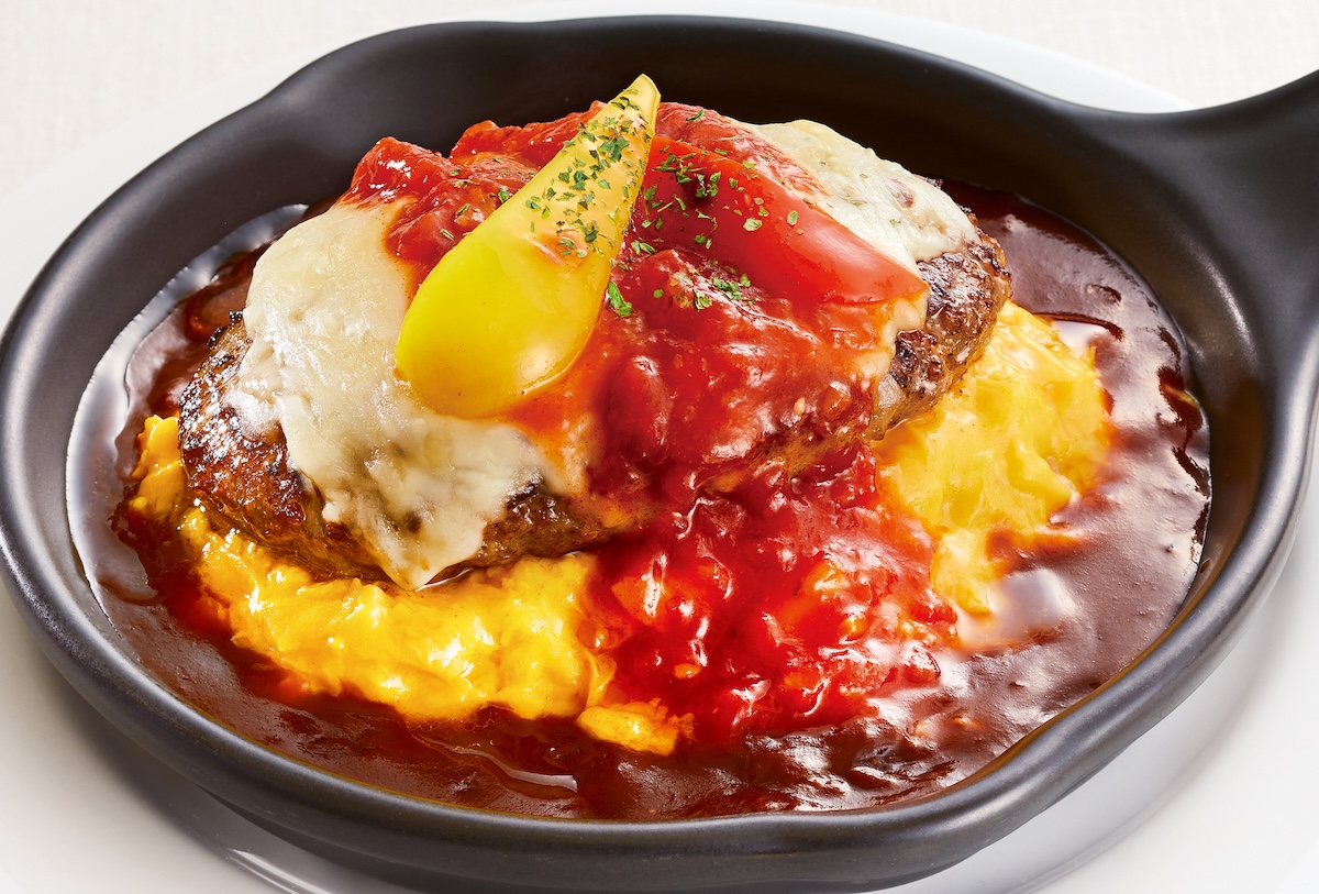 とろっと玉子のオムライス＆チーズハンバーグ
