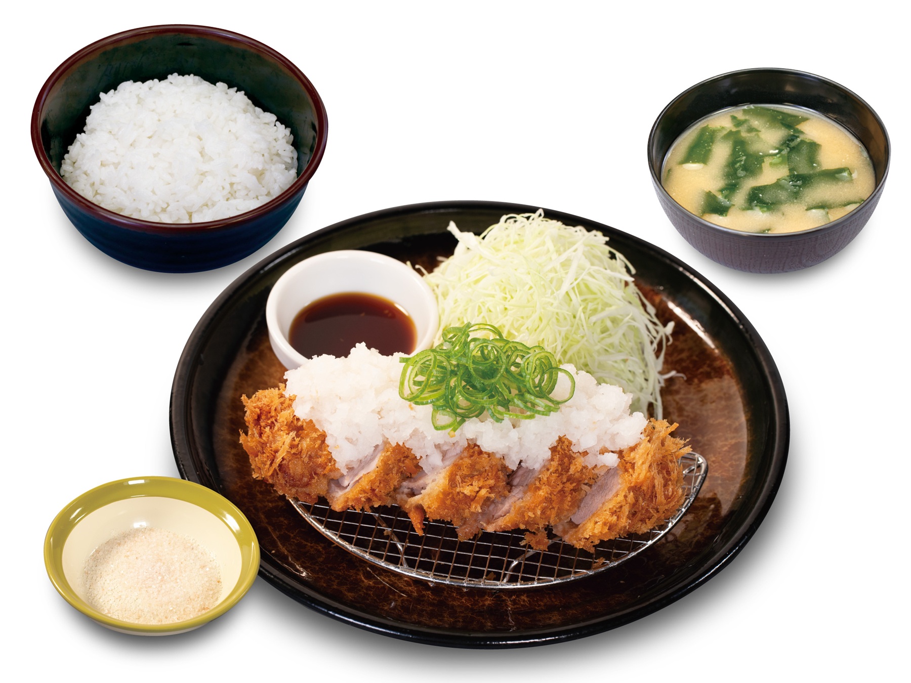 「鬼おろしポン酢国産雪国育ち丸太ヒレかつ定食」（1190円）