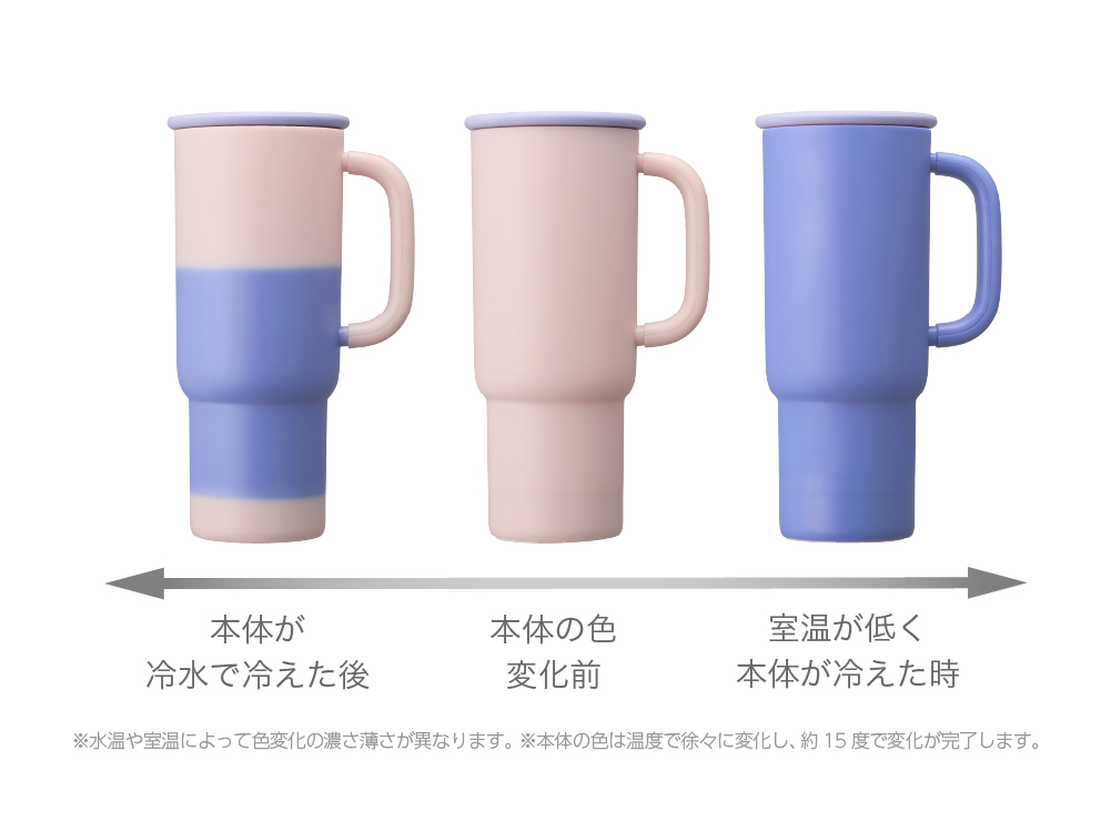 ピンク→ブルーに変化