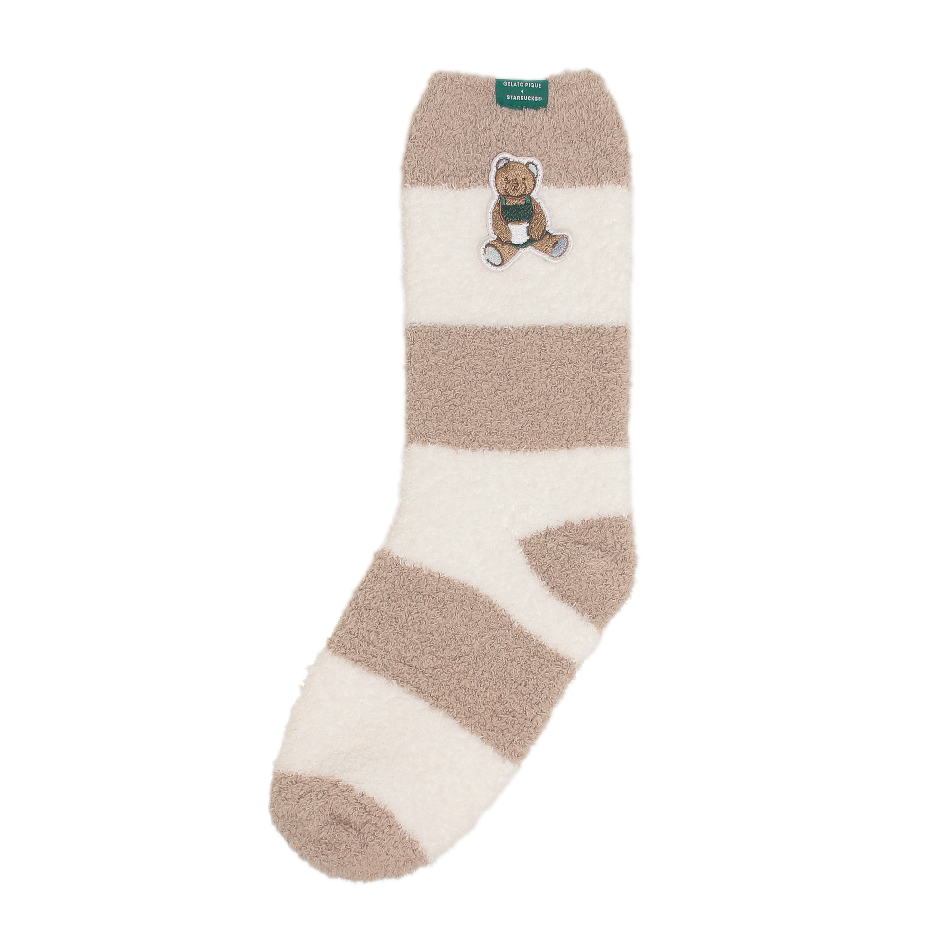 gelato pique パウダーベア刺繍ボーダーソックス