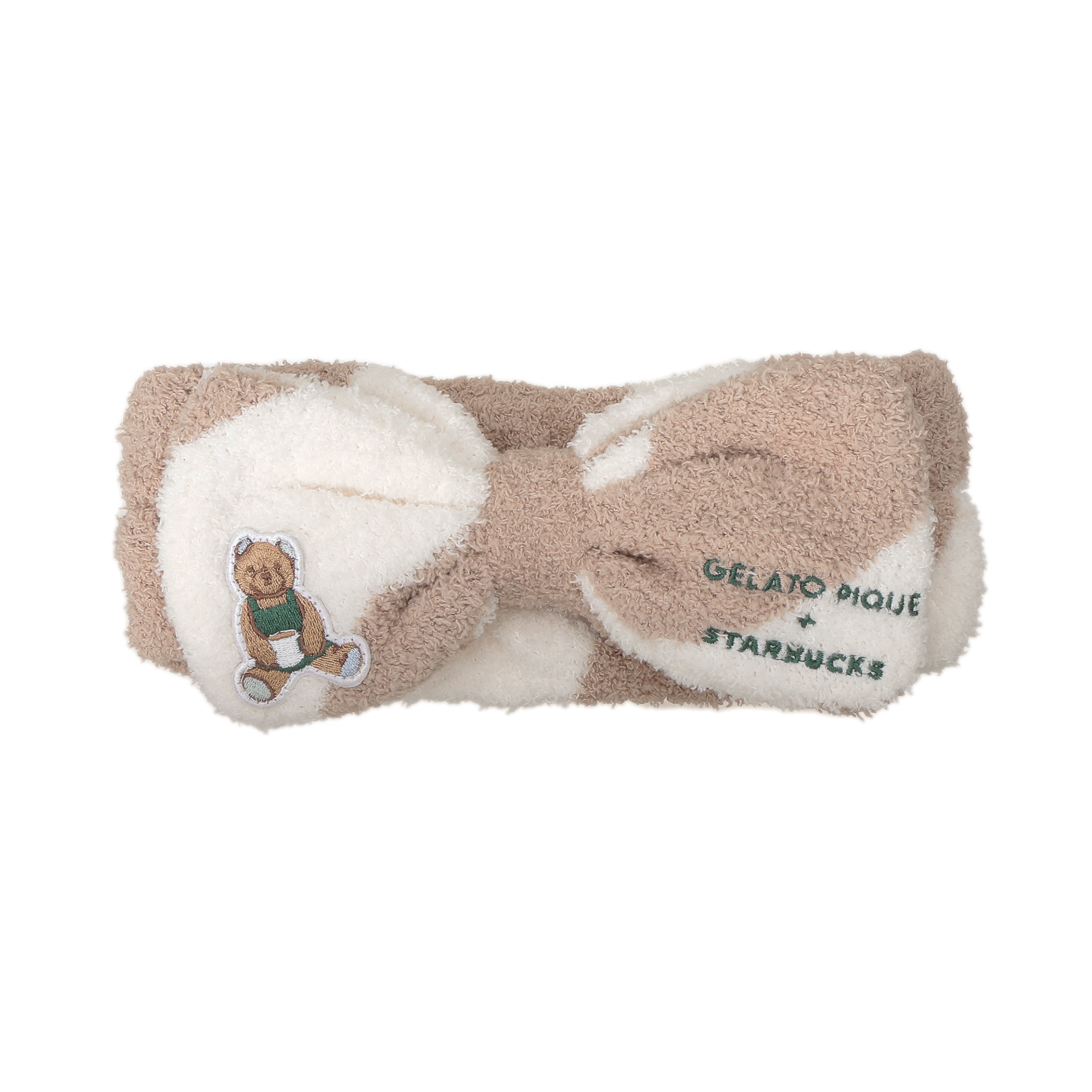 gelato pique パウダーベア刺繍ボーダーヘアバンド