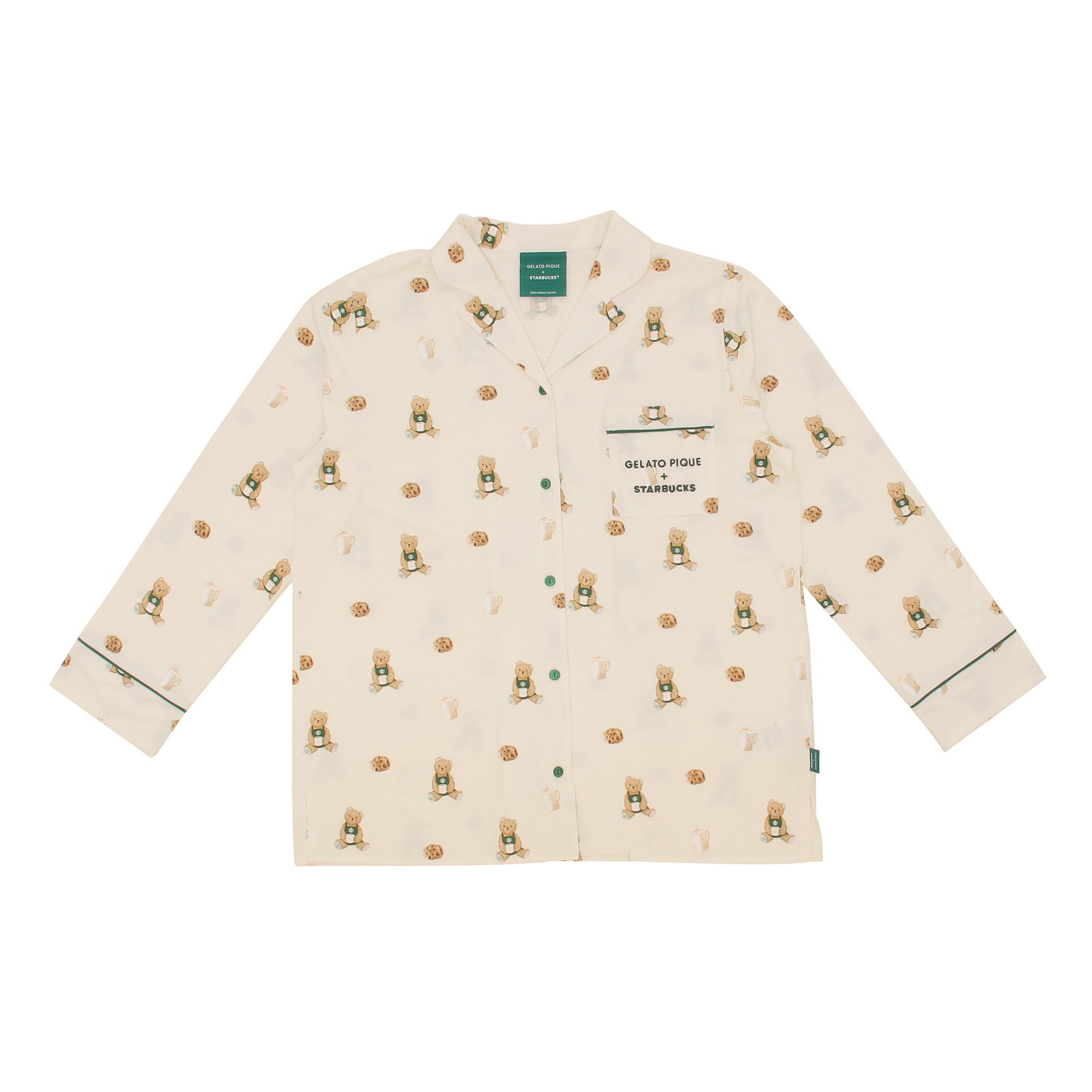 gelato pique ベア柄カットソーシャツ アイボリー