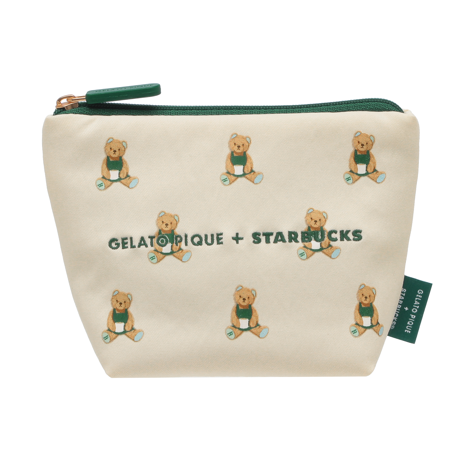 gelato pique ベア柄ポーチ アイボリー