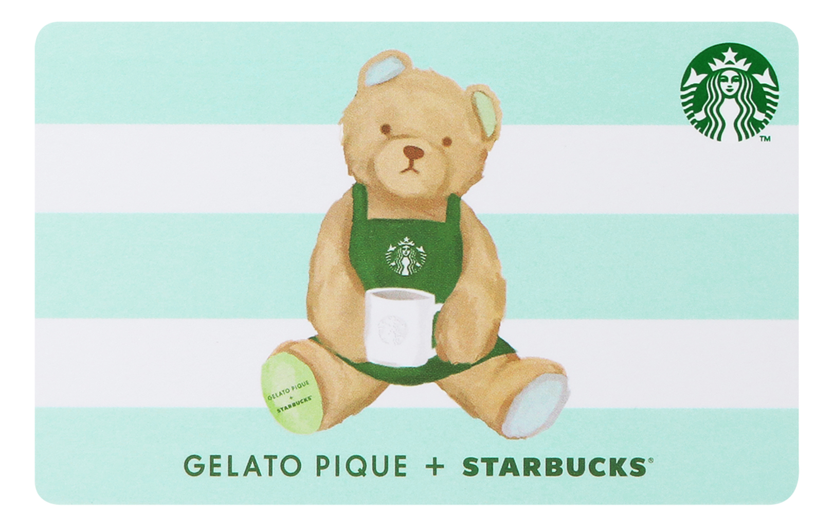 スターバックス カードgelato pique ベアボーダー ミントグリーン