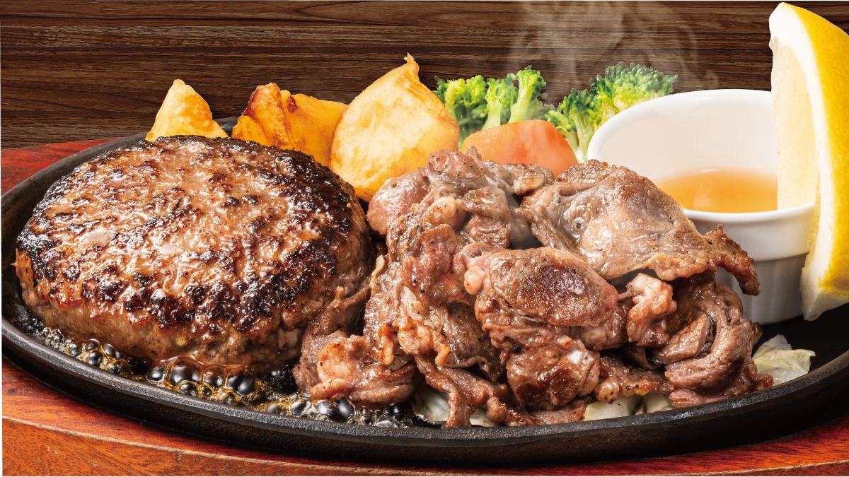 牛タン切り落とし（90g）＆どんハンバーグ（130g）