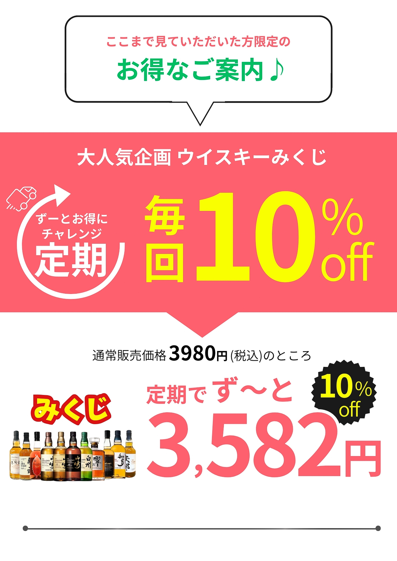 定期購入にすると1口3980円から1口3582円になる