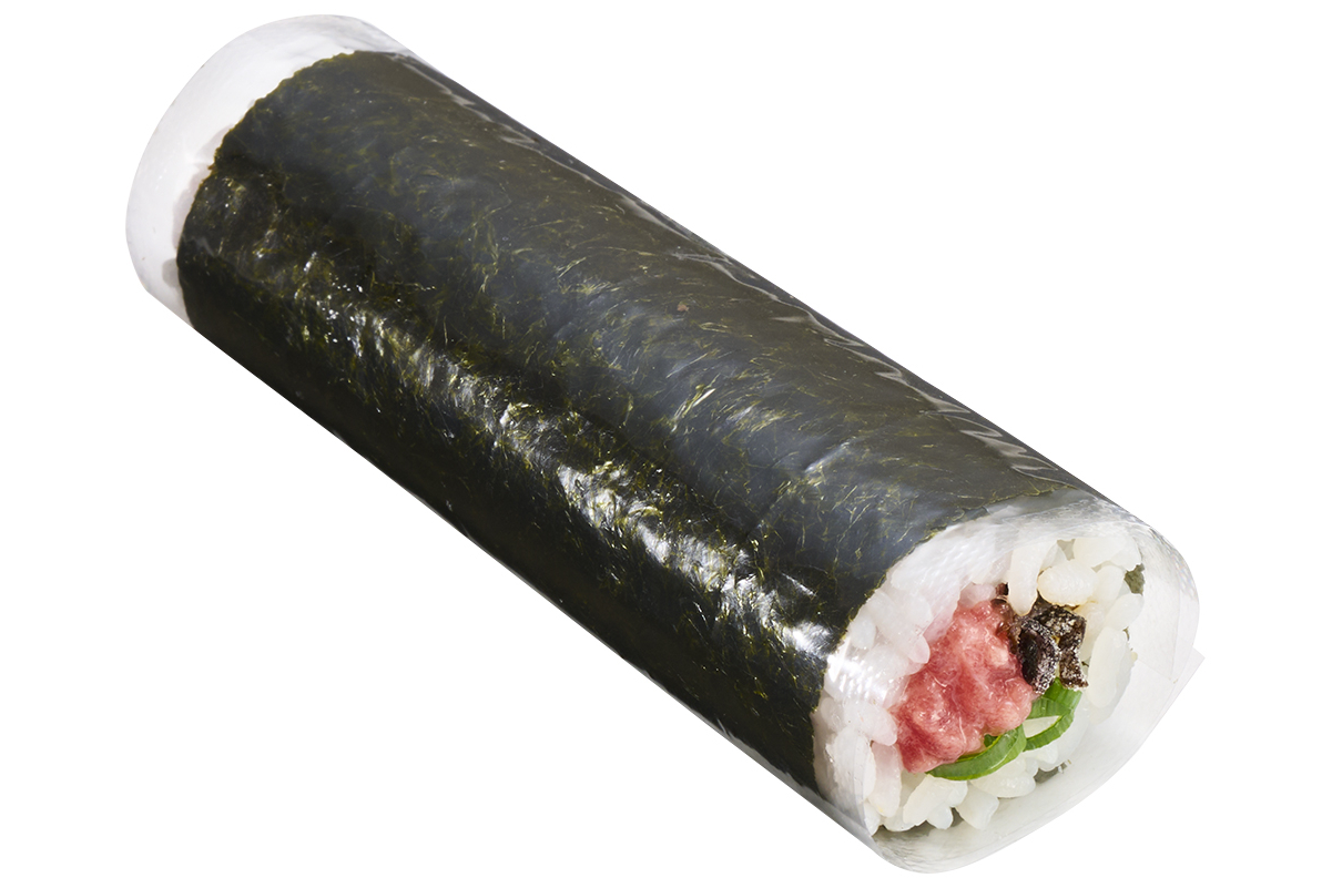 天然鮪ねぎとろと塩こんぶ手巻