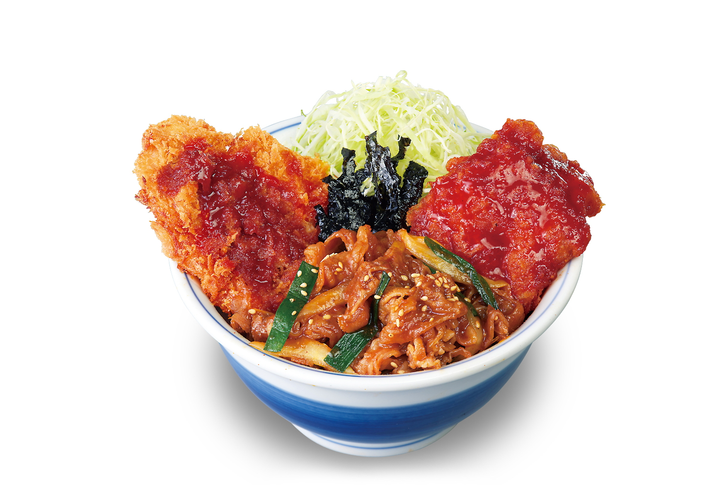 牛豚鶏のプルコギビビンカツ丼（温玉なし）
