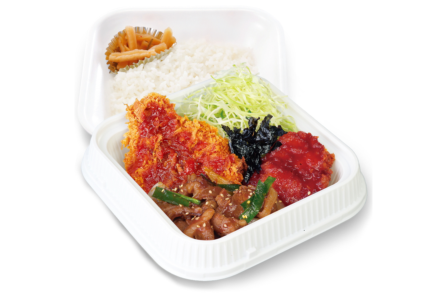 牛豚鶏のプルコギビビンカツ弁当（温玉なし）