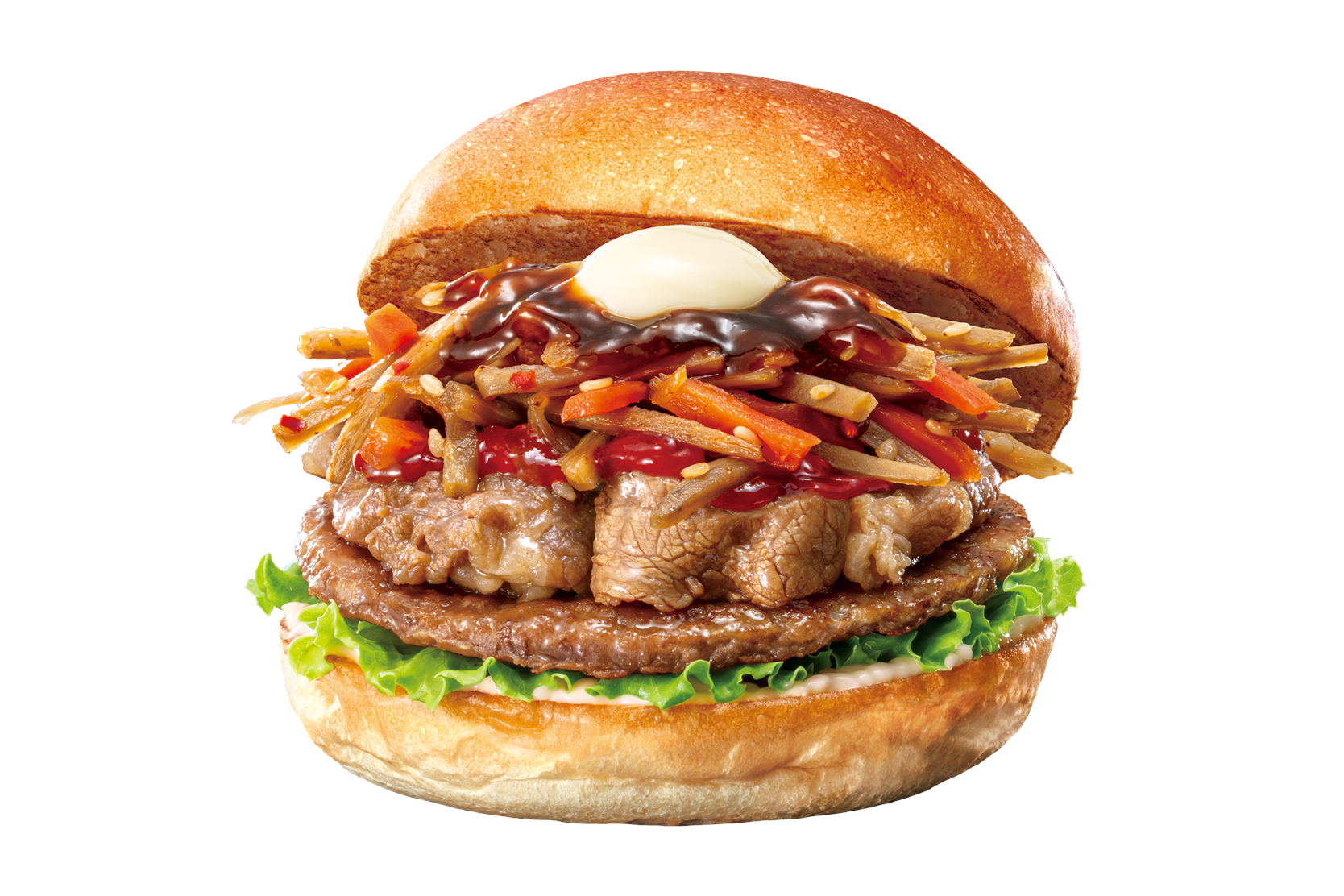 旨辛牛カルビごぼうバーガー