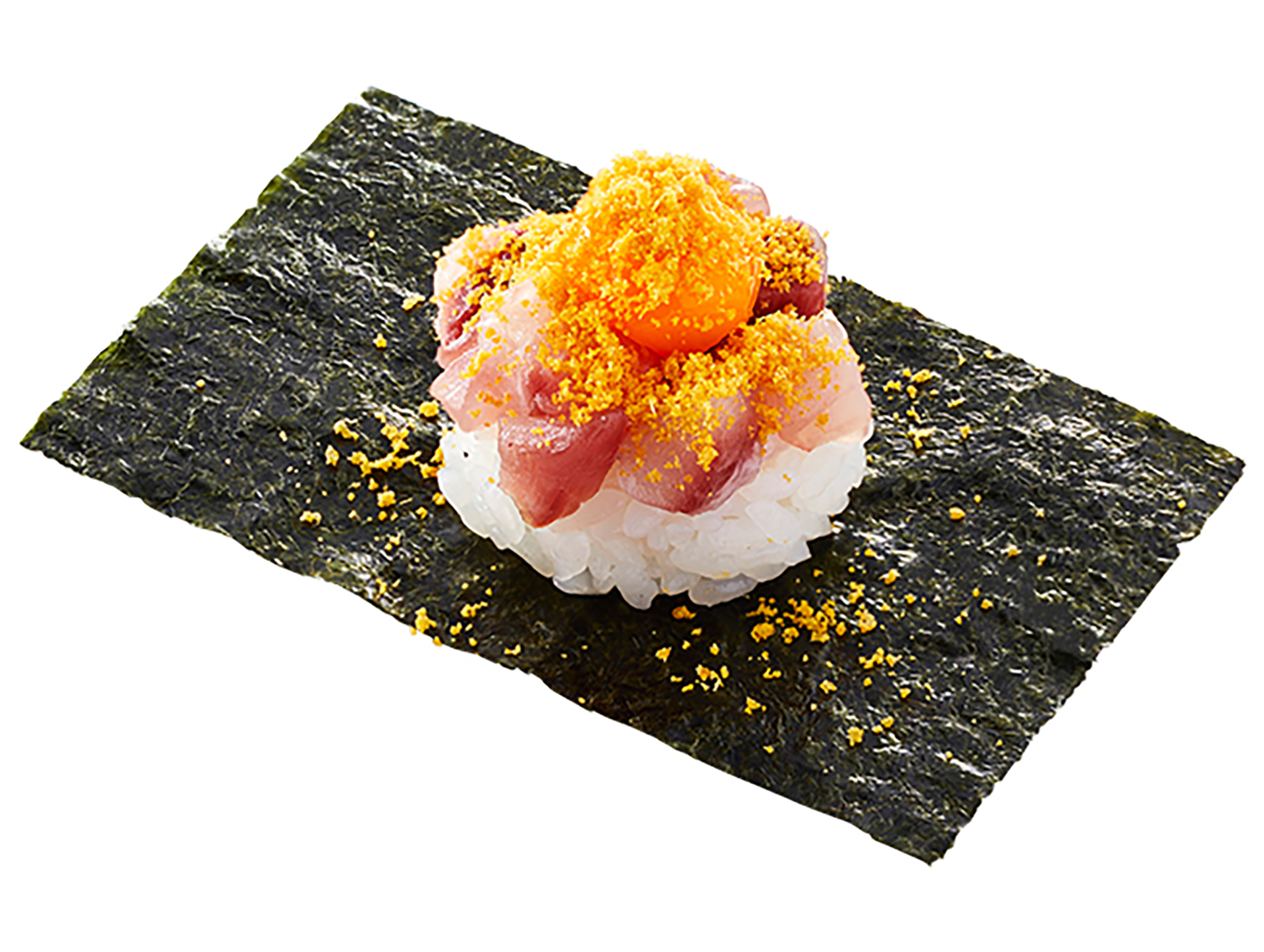 「国産活〆はまちの漁師風“はまちカラスミ”創作包み」（1貫250円）