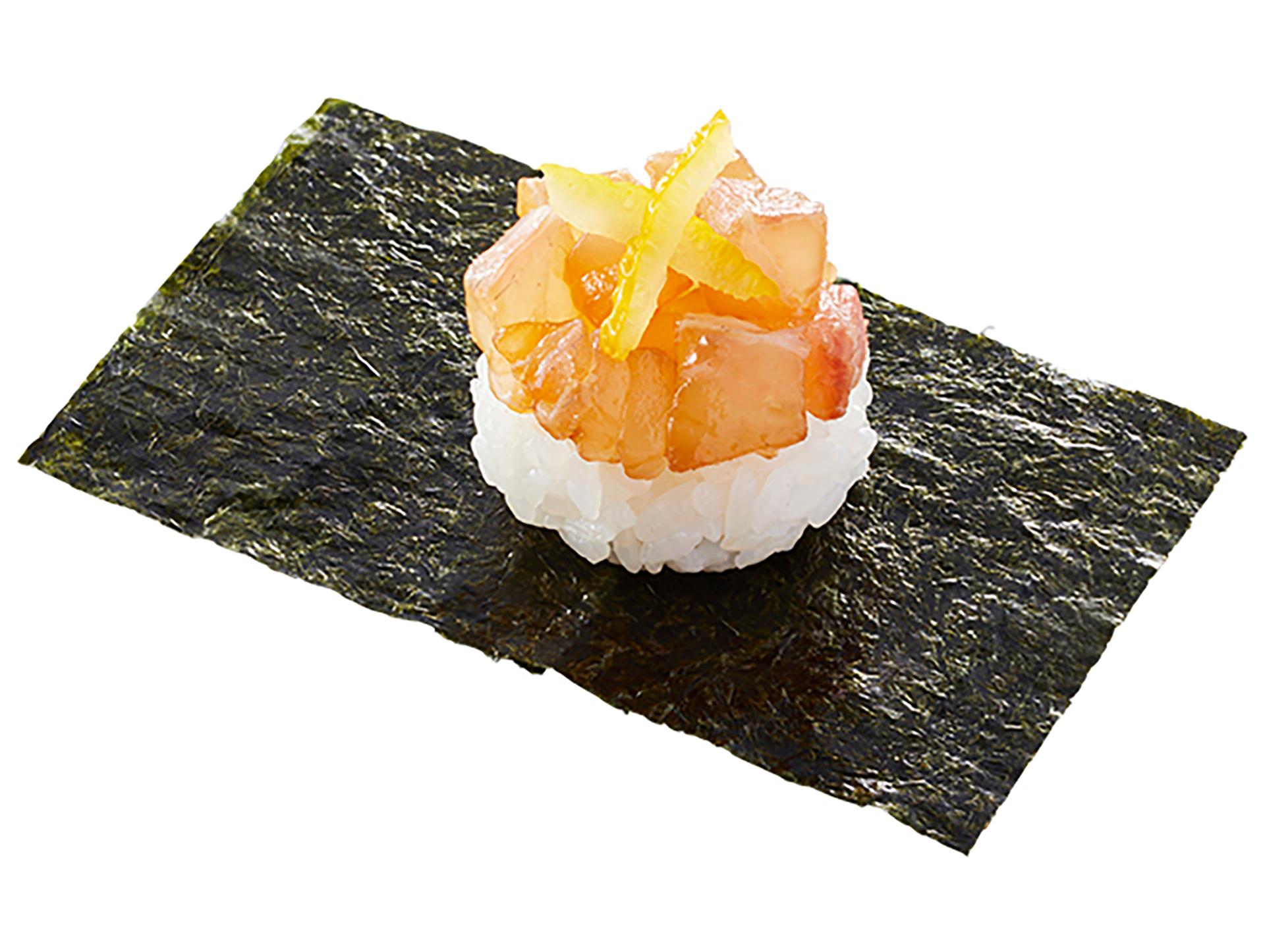 「高知県産 乙女鯛漬け包み 柚子のせ」（1貫150円）