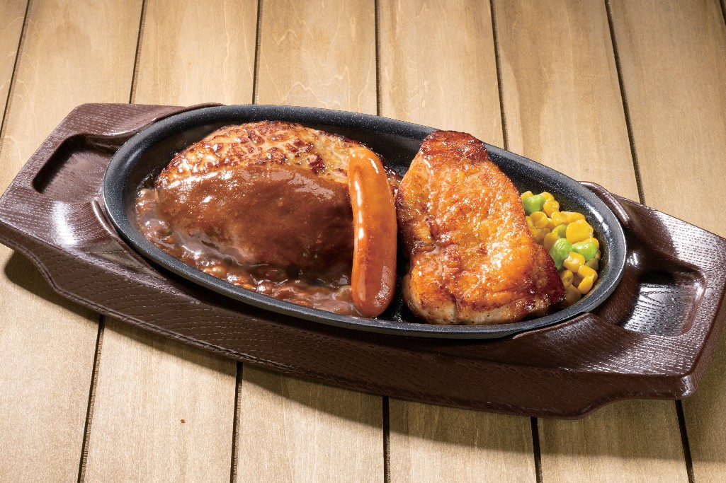 鉄板ハンバーグミックスグリル