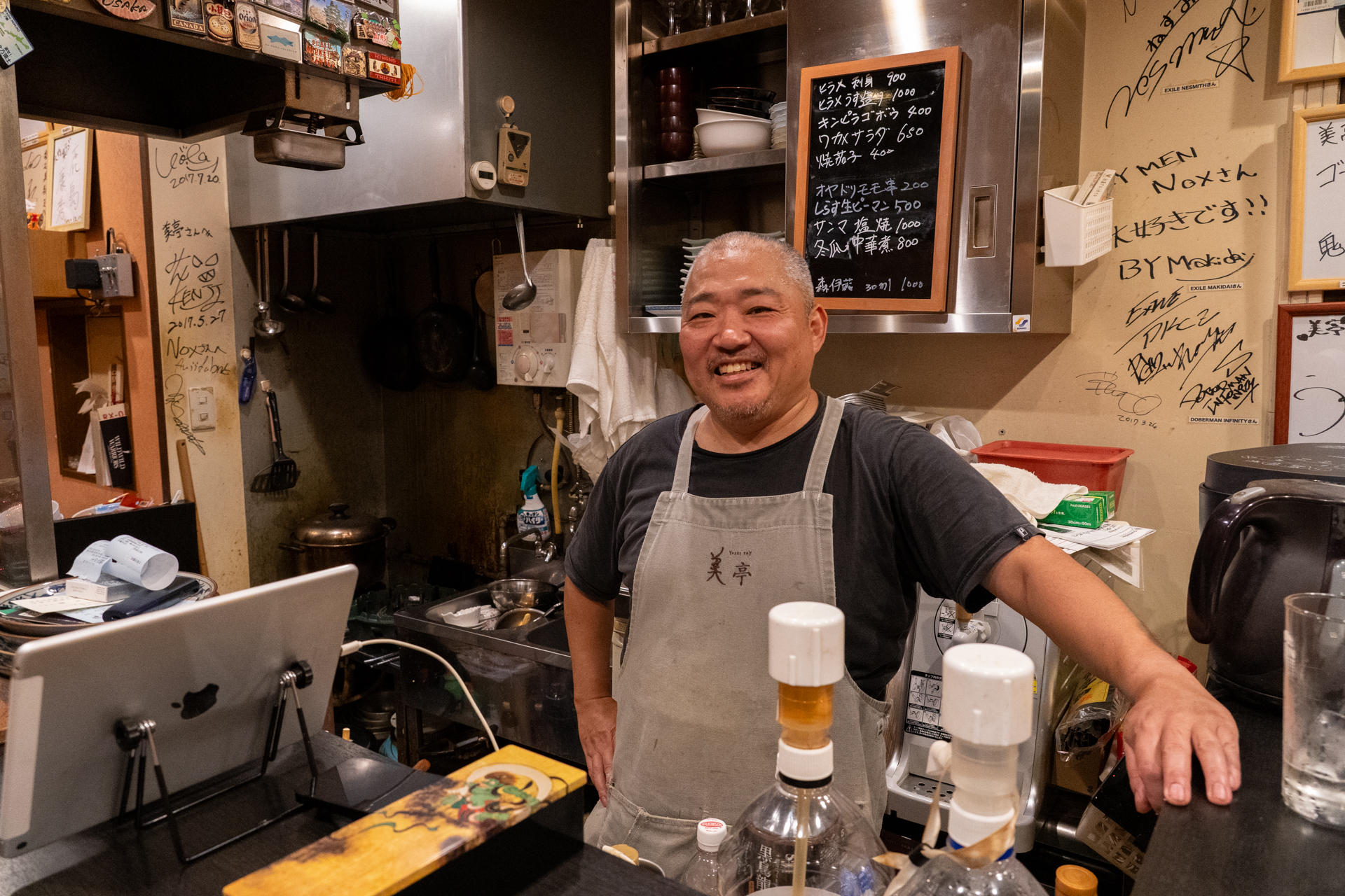 料亭で働いていた経験を持つというご主人。ごちそうさまでした、また来ます！