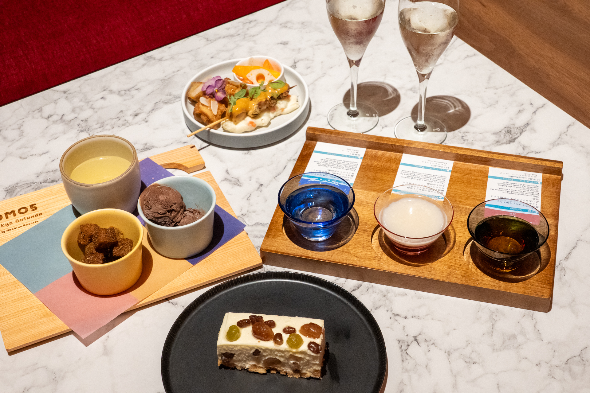 五反田の名店から集めた締めにぴったりなイベントフード。ビターチョコレートのアイスクリームやおつまみにぴったりのハーブラスクなども