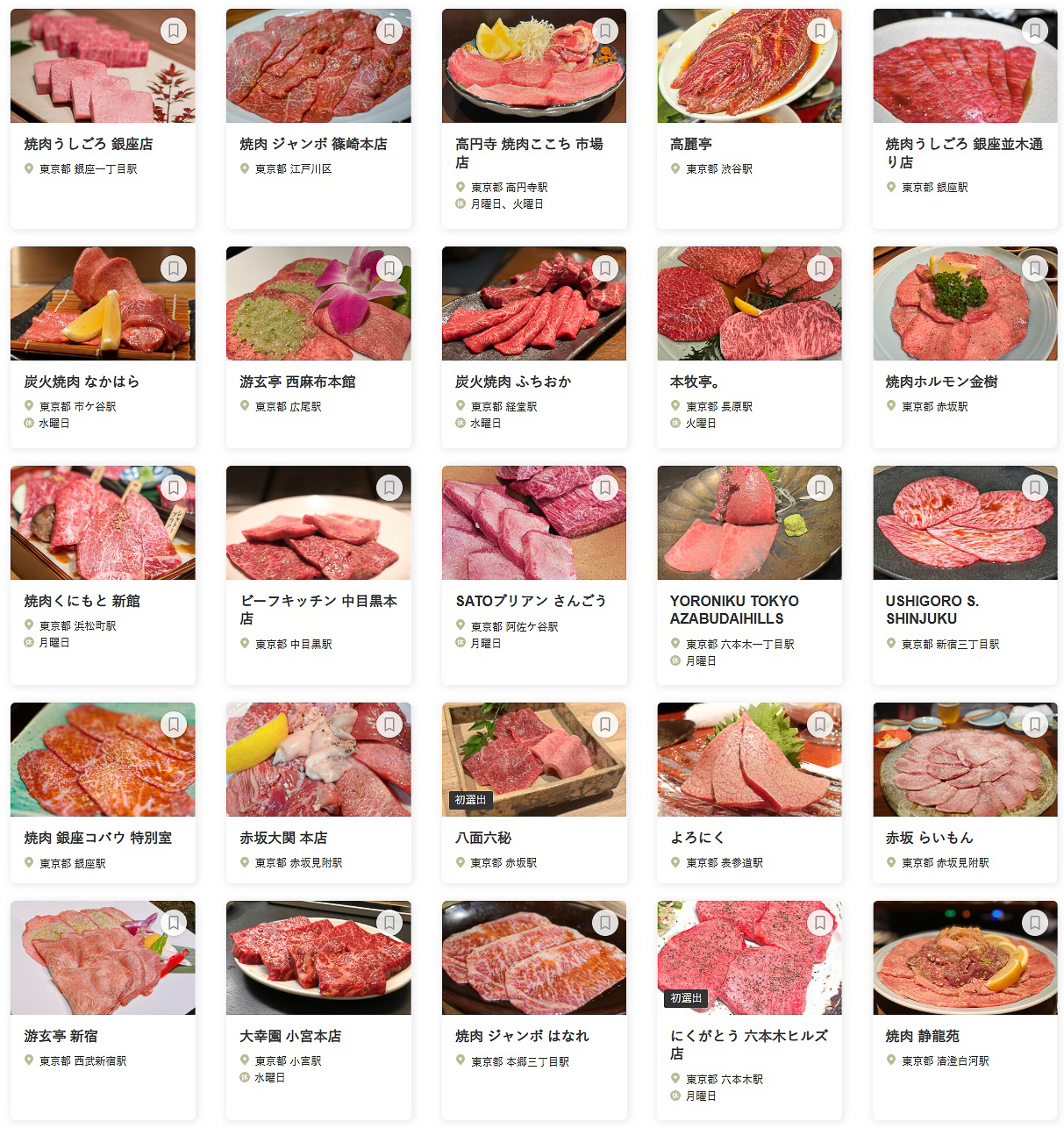 「食べログ 焼肉 TOKYO 百名店 2025」に選ばれた100店