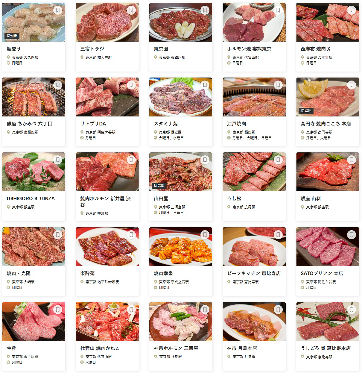 「食べログ 焼肉 TOKYO 百名店 2025」に選ばれた100店