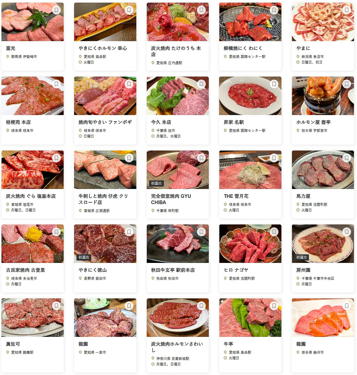 「食べログ 焼肉 EAST 百名店 2025」に選ばれた100店