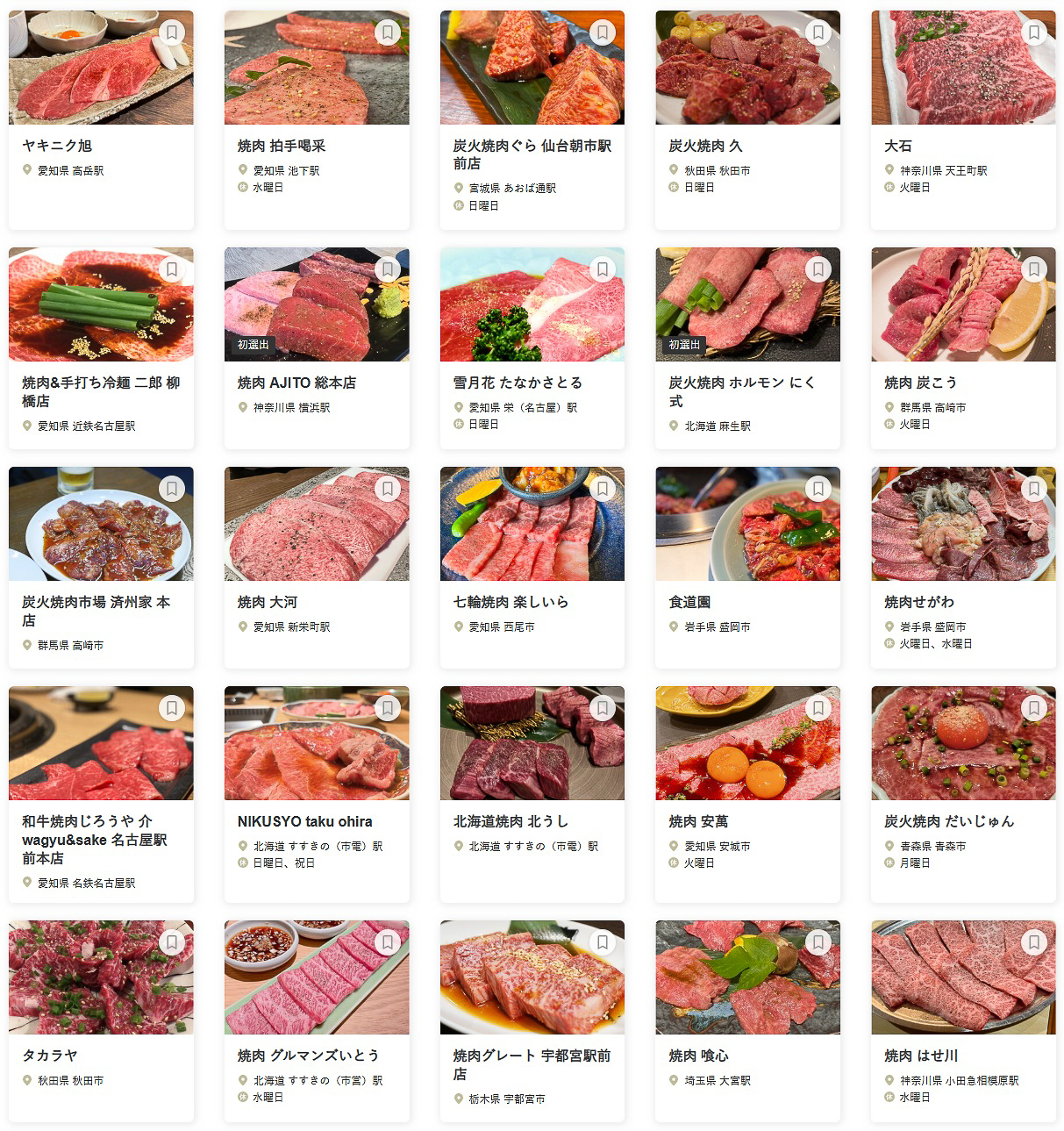 「食べログ 焼肉 EAST 百名店 2025」に選ばれた100店