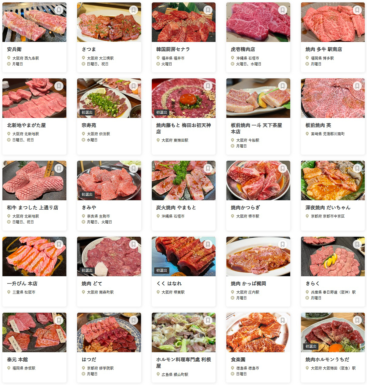 「食べログ 焼肉 WEST 百名店 2025」に選ばれた100店