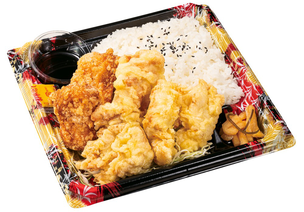 「とり天合盛り弁当」（853円）