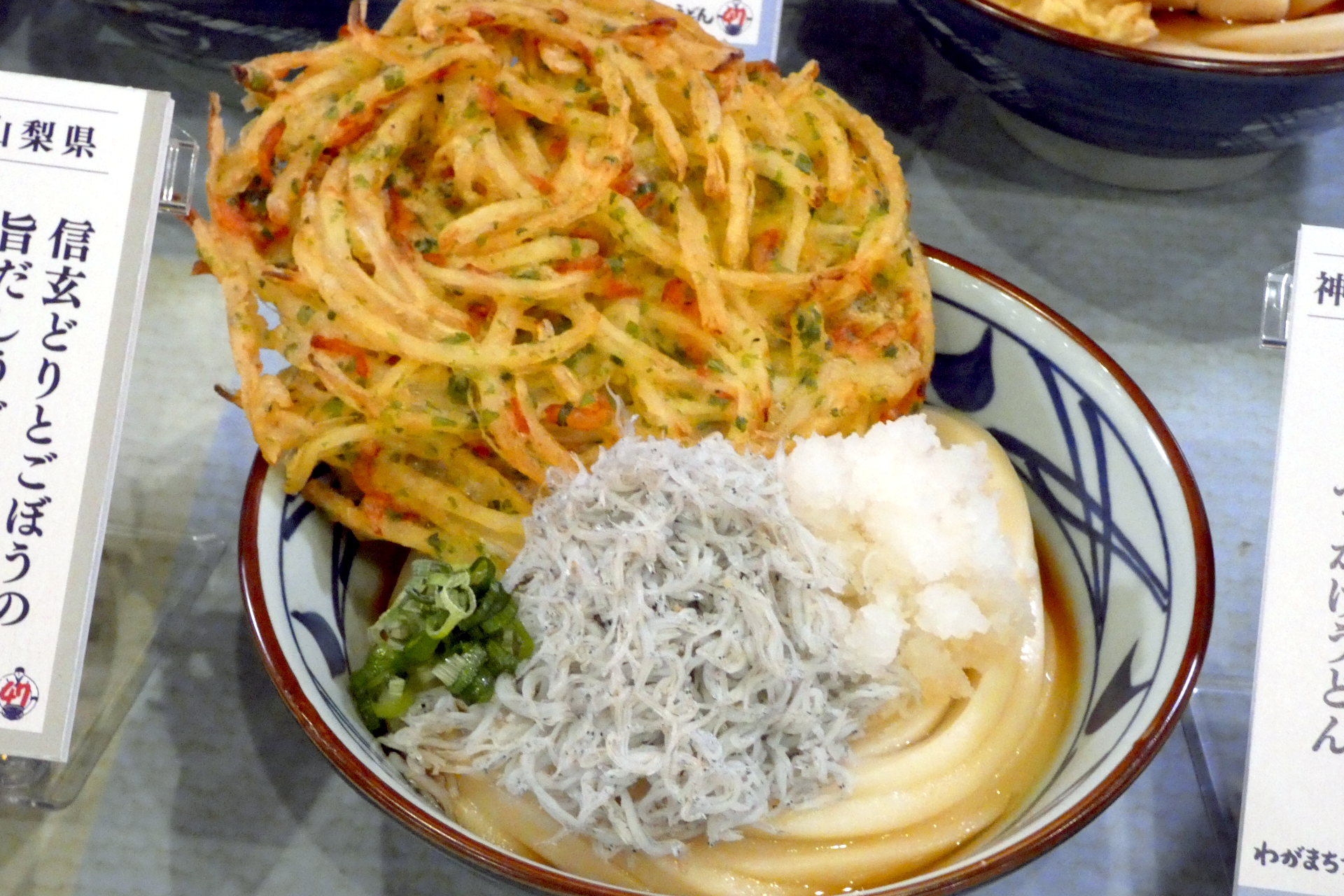 神奈川県：釜揚げしらすとかき揚げおろしぶっかけうどん（並840円、大1020円、温/冷）