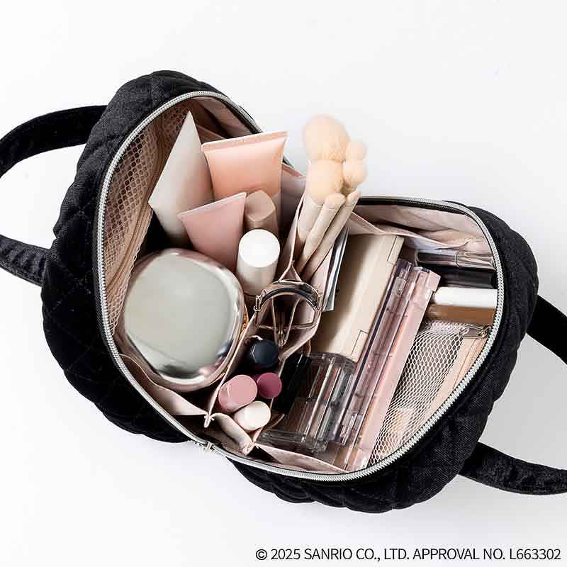 HELLO KITTY × BRILMY 中身が見えて時短がかなう ズボラに優しいコスメポーチ BOOK VELOUR BLACK ver. SPECIAL PACKAGE