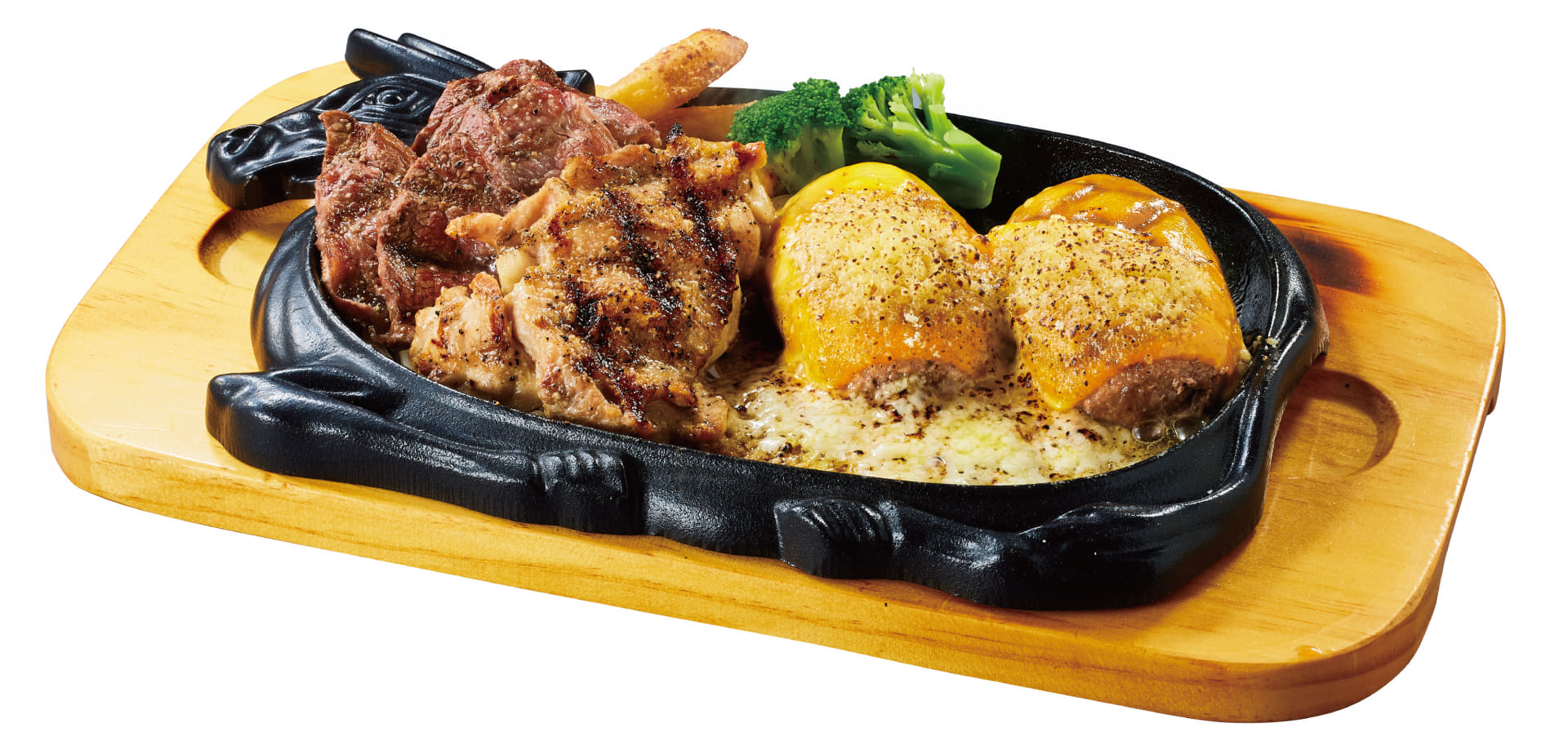 「炙りチーズ大俵ハンバーグのトリプルグリル プレミアムセット付」（3221円）