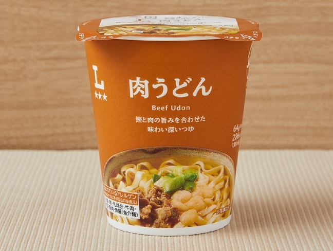 「肉うどん」（168円）