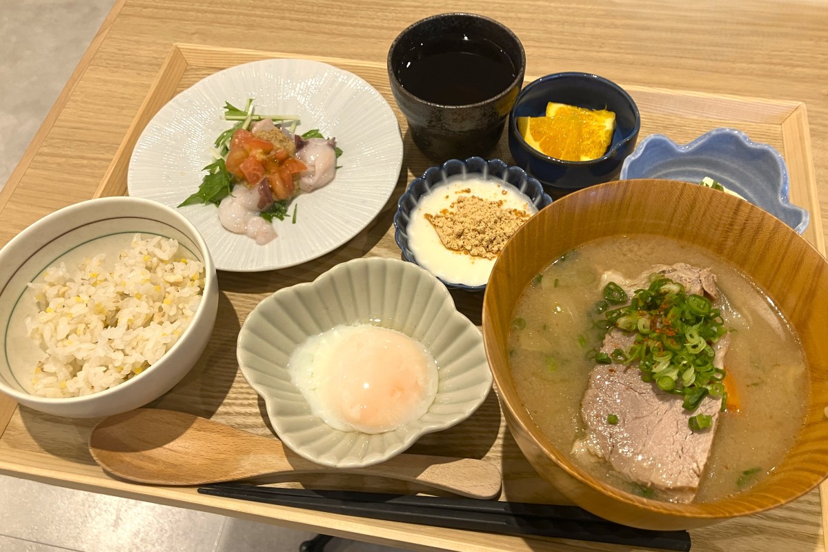 試食で提供された「大きなお椀で食べるタニタ食堂の具だくさんスープ御膳」