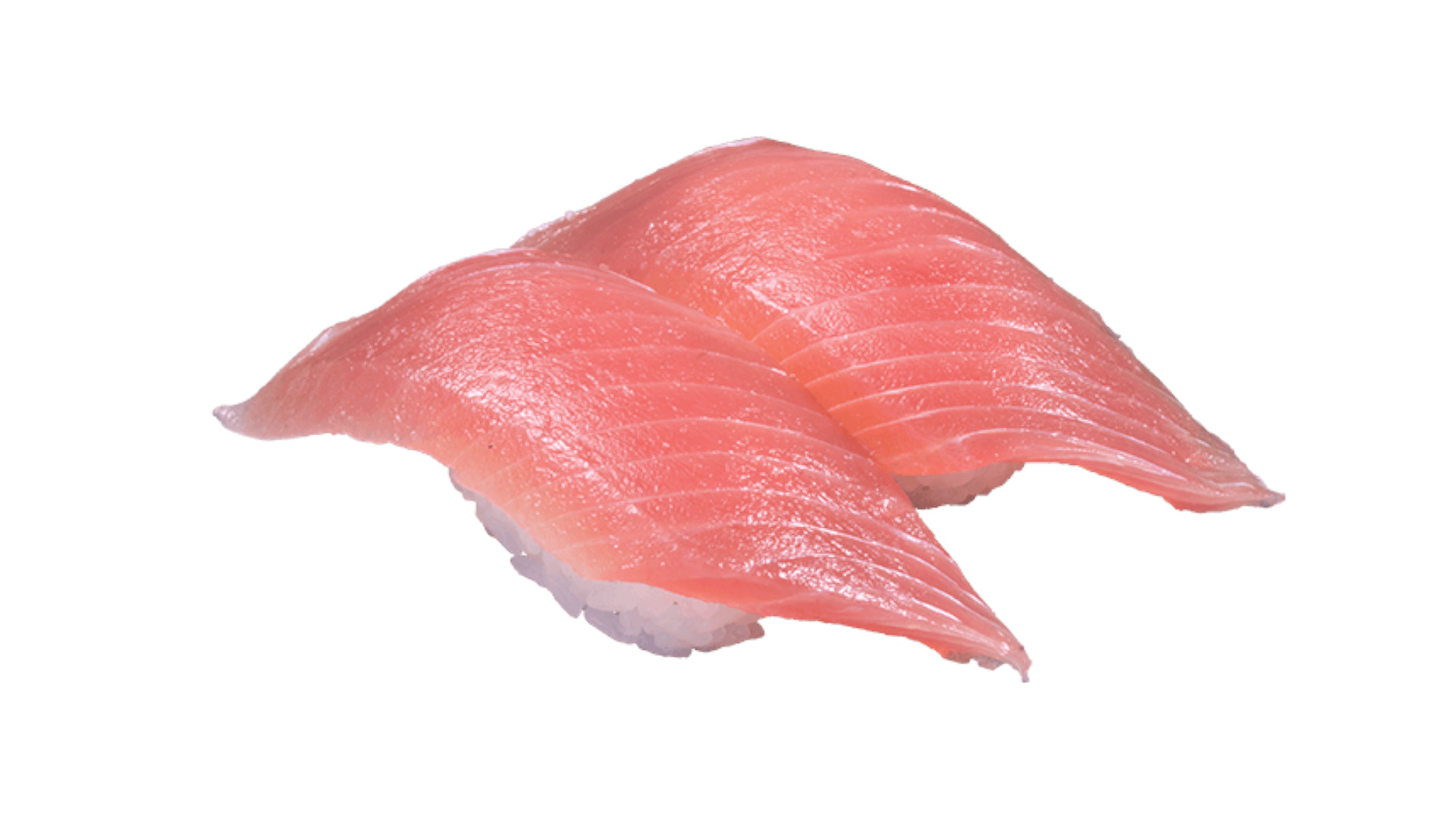 「大切りまぐろ二貫」（190円～）大切りのまぐろは食べ応え抜群