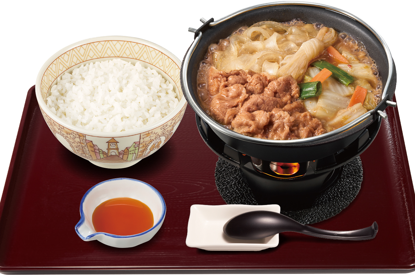 「牛・胡麻麻辣湯鍋定食」（ごはんミニ 950円、並盛 980円、ごはん大盛 1030円）