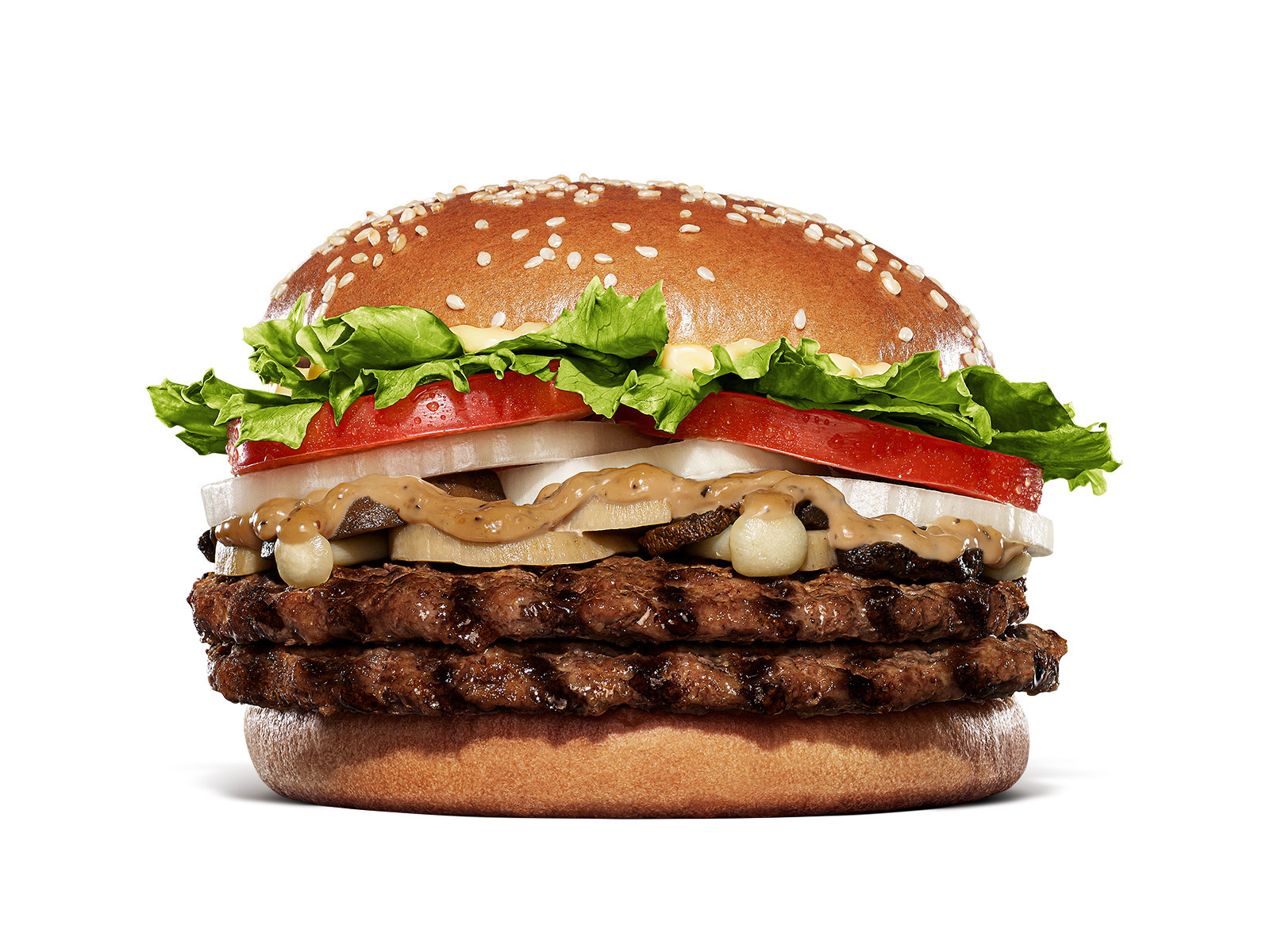 バーガーキング「ダブルマッシュルームワッパー」（単品 1190円/セット 1490円）