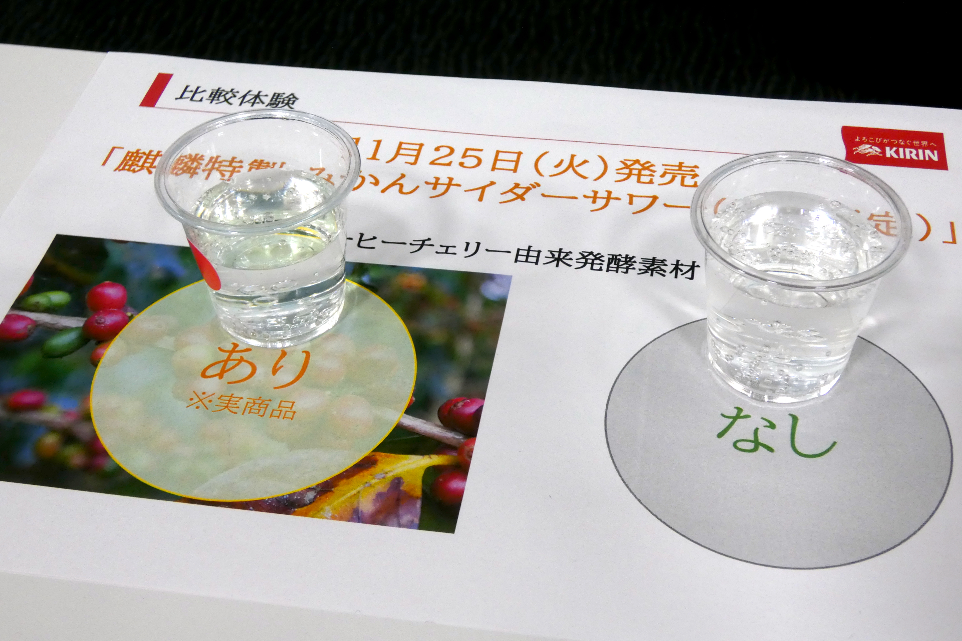 見た目は同じだが、口に含むとその差は歴然