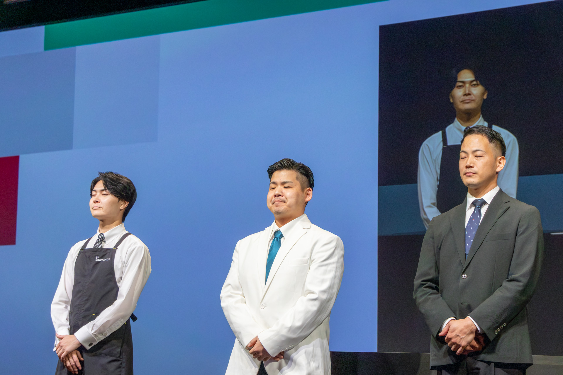 セカンドステージに進む3名。左から島さん、若林さん、土田さん