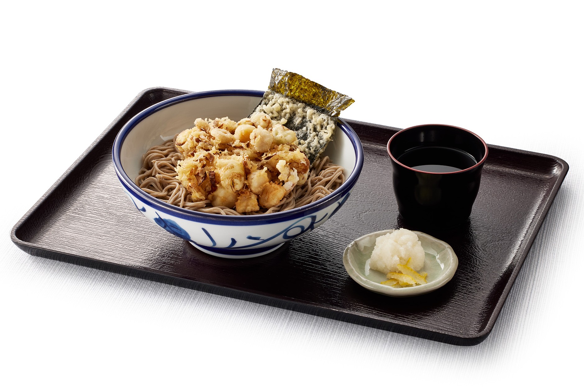 小柱とやわとろ葱のかき揚げそば