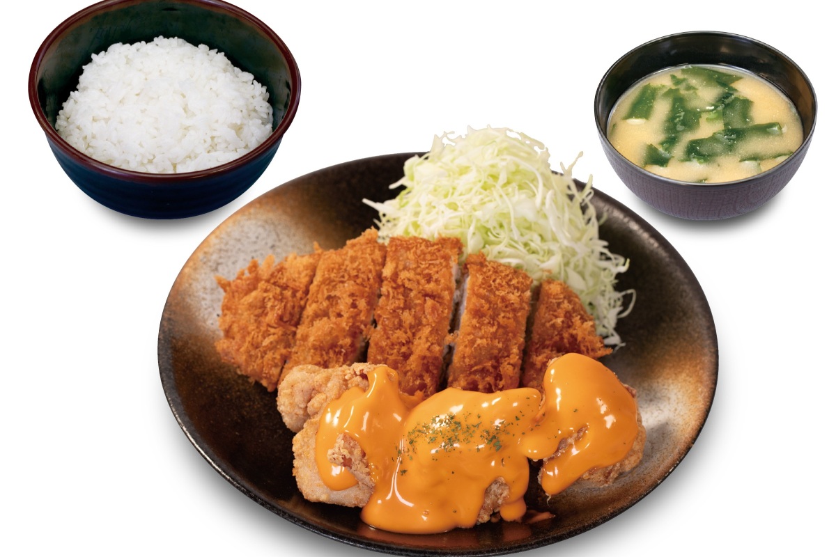 ロースかつ＆コチュマヨ唐揚げ定食（3個）